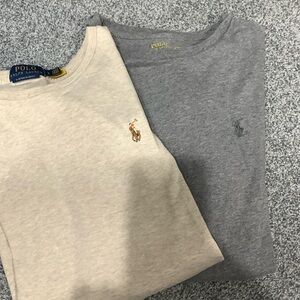 2 Ralph Lauren Polo tshirts tan grey